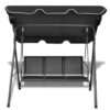 Garden Swing Bench with Canipy Black