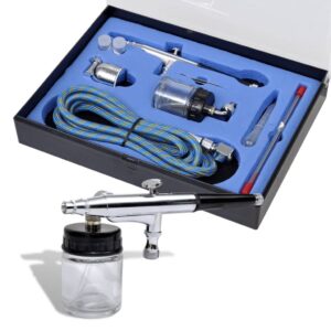 Airbrush Set with Glass Jar 0.2   0.3   0.5 mm Nozzles
