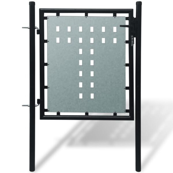 8718475929109_a_en_hd_1.jpg Black Single Door Fence Gate 100 x 150 cm