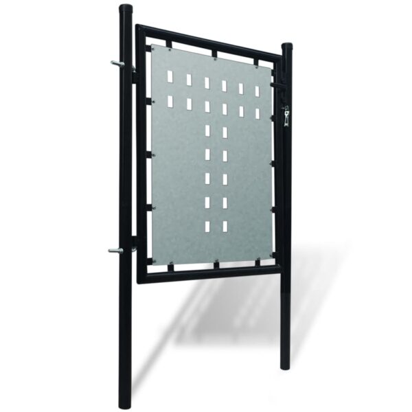 8718475929109_g_en_hd_1.jpg Black Single Door Fence Gate 100 x 150 cm