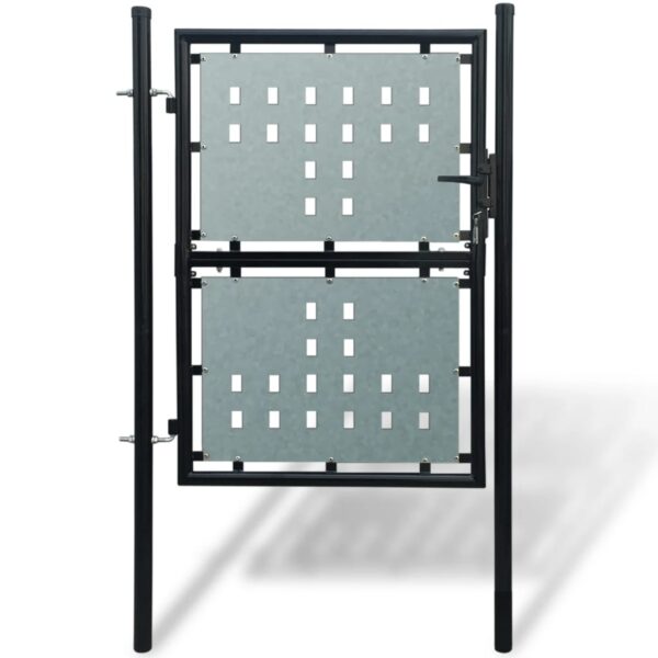 8718475929123_a_en_hd_1.jpg Black Single Door Fence Gate 100 x 200 cm