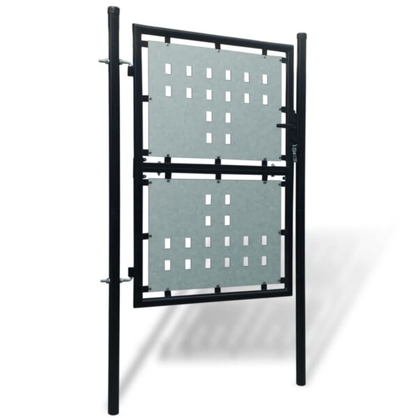 8718475929123_g_en_hd_1.jpg Black Single Door Fence Gate 100 x 200 cm
