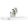 White MDF Floating Wall Display Shelf 1 Drawer Book/DVD Storage