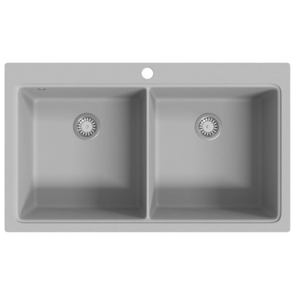 8718475941446_a_en_hd_1.jpg Overmount Kitchen Sink Double Basin Granite Grey