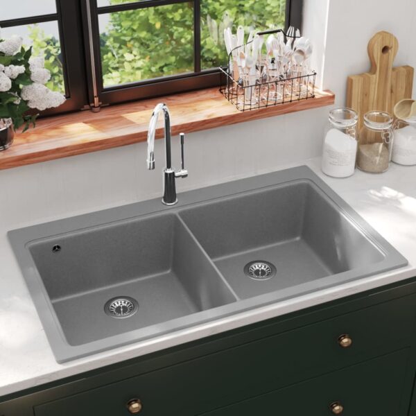 8718475941446_m_en_hd_1.jpg Overmount Kitchen Sink Double Basin Granite Grey