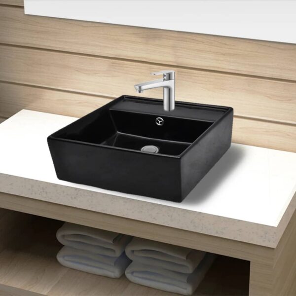8718475942115_m_en_hd_1.jpg Ceramic Bathroom Sink Basin Faucet Overflow Hole Black Square