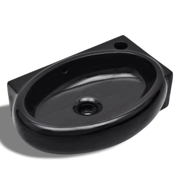 8718475942146_a_en_hd_1.jpg Ceramic Bathroom Sink Basin Faucet Overflow Hole Black Round