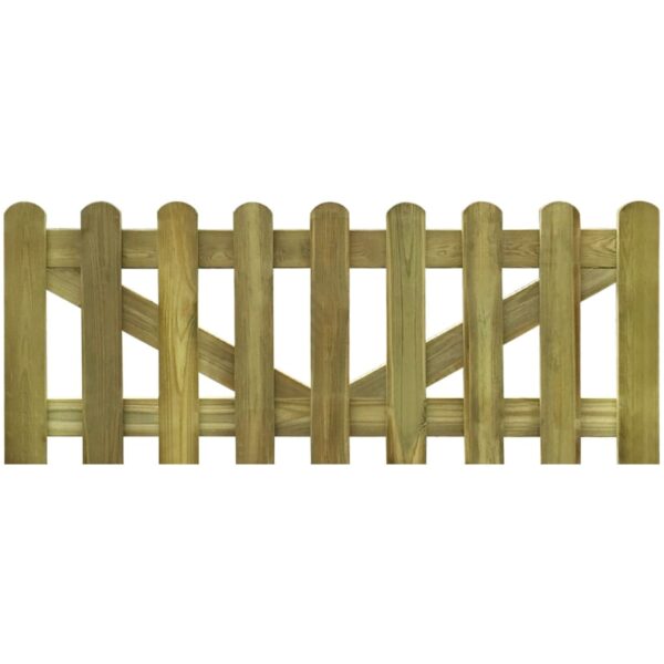 Picket Fence Gate 2 pcs Impregnated Wood 300x60 cm