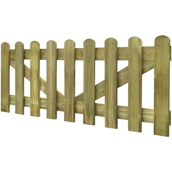 Picket Fence Gate 2 pcs Impregnated Wood 300x60 cm