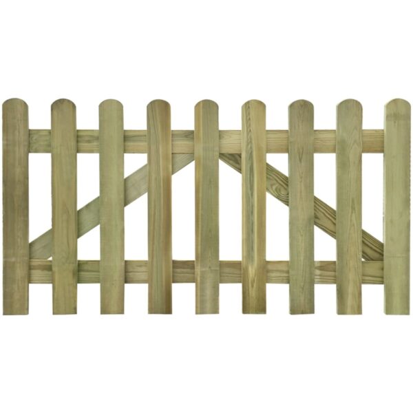 Picket Fence Gate 2 pcs Impregnated Wood 300x80 cm