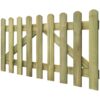 Picket Fence Gate 2 pcs Impregnated Wood 300x80 cm