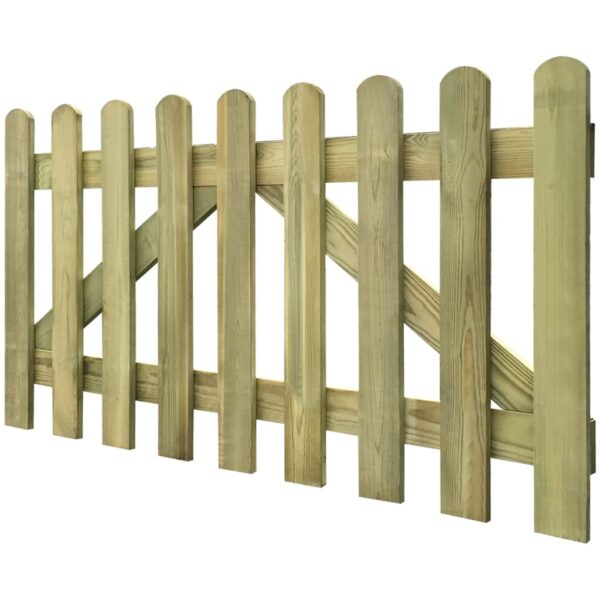 Picket Fence Gate 2 pcs Impregnated Wood 300x80 cm