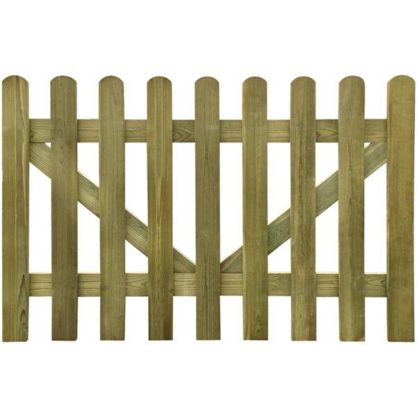 Picket Fence Gate 2 pcs Impregnated Wood 300x100 cm