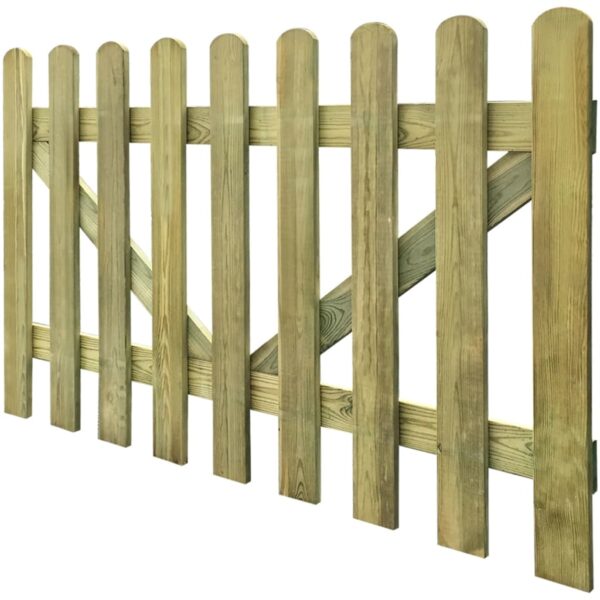 Picket Fence Gate 2 pcs Impregnated Wood 300x100 cm