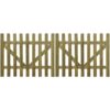 Picket Fence Gate 2 pcs Impregnated Wood 300x120 cm