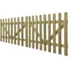 Picket Fence Gate 2 pcs Impregnated Wood 300x120 cm