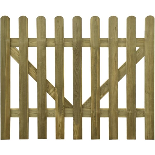Picket Fence Gate 2 pcs Impregnated Wood 300x120 cm