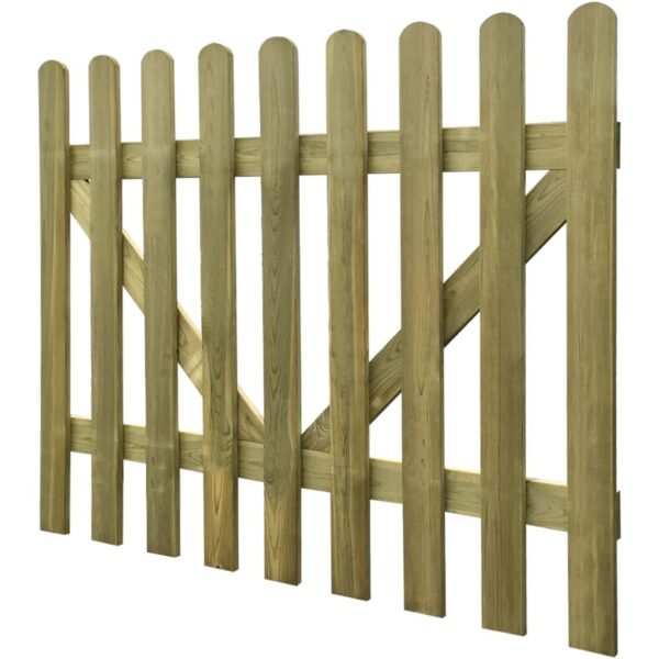 Picket Fence Gate 2 pcs Impregnated Wood 300x120 cm