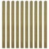 Impregnated Fence Slats 10 pcs Wood 140 cm