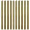 Impregnated Fence Slats 10 pcs Wood 140 cm