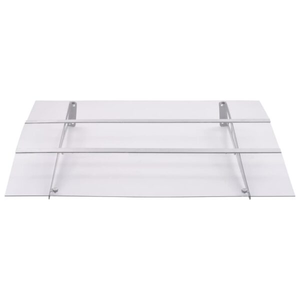 Door Canopy Silver and Transparent 150x90 cm PET
