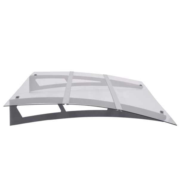 Door Canopy Silver and Transparent 150x90 cm PET