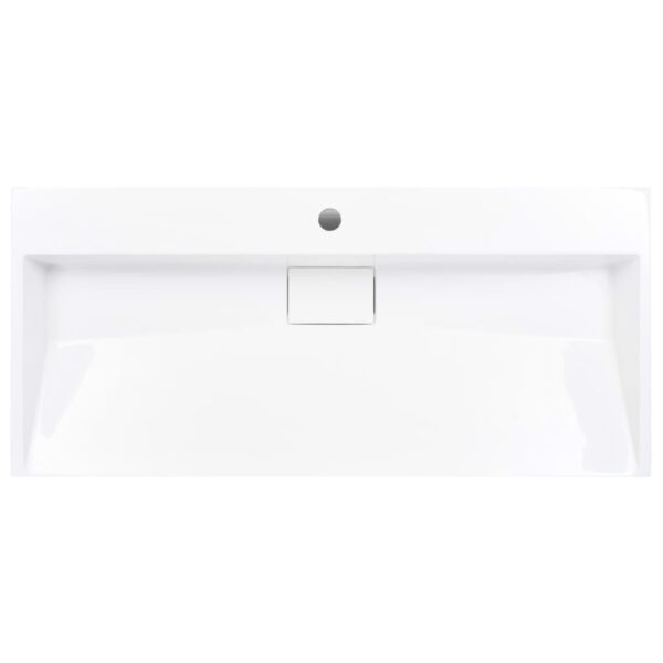 Wash Basin 100x46x11 cm Mineral Cast Marble Cast White