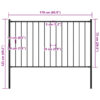 Fence Panel with Posts Powder-coated Steel 1.81x0.75 m Black