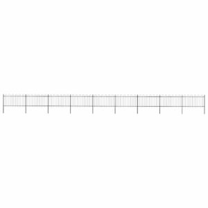 Garden Fence with Hoop Top Steel 1603.5x100 cm Black