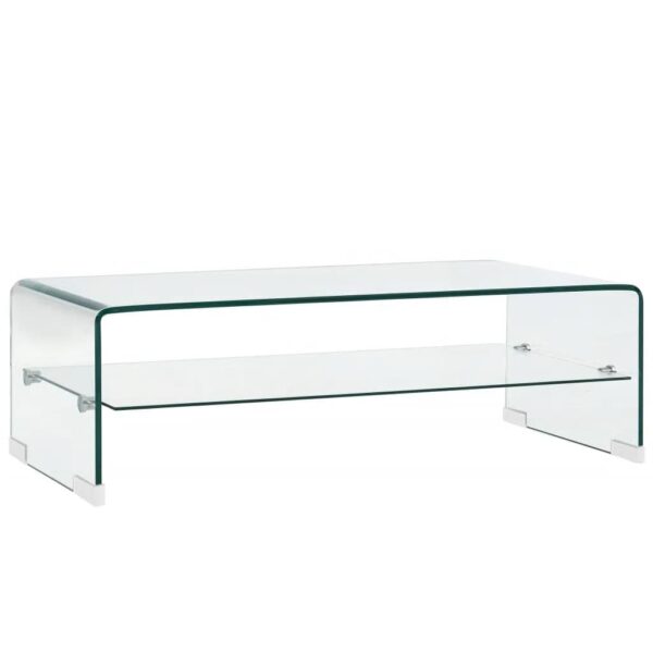 Coffee Table Clear 98x45x31 cm Tempered Glass
