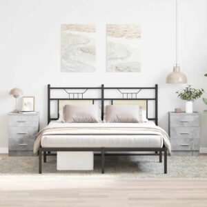 Bedside Cabinets 2 pcs Concrete Grey 38x35x56 cm Engineered Wood