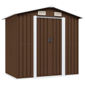 Garden Storage Shed Brown 204x132x186 cm Steel