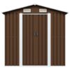 Garden Storage Shed Brown 204x132x186 cm Steel