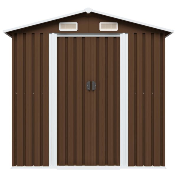 Garden Storage Shed Brown 204x132x186 cm Steel