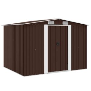Garden Storage Shed Brown 257x205x178 cm Steel