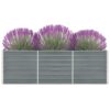 Garden Raised Bed Galvanised Steel 240x40x77 cm Grey