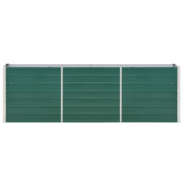 Garden Raised Bed Galvanised Steel 240x40x77 cm Green