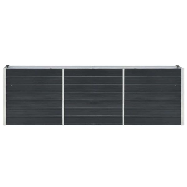 Garden Raised Bed Galvanised Steel 240x40x77 cm Anthracite
