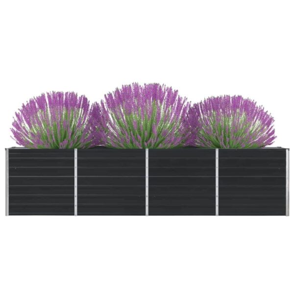 Raised Garden Bed 320x40x77 cm Galvanised Steel Anthracite