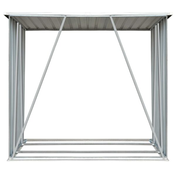 Garden Log Storage Shed Galvanised Steel 163x83x154 cm Green