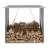 Garden Log Storage Shed Galvanised Steel 163x83x154 cm Green