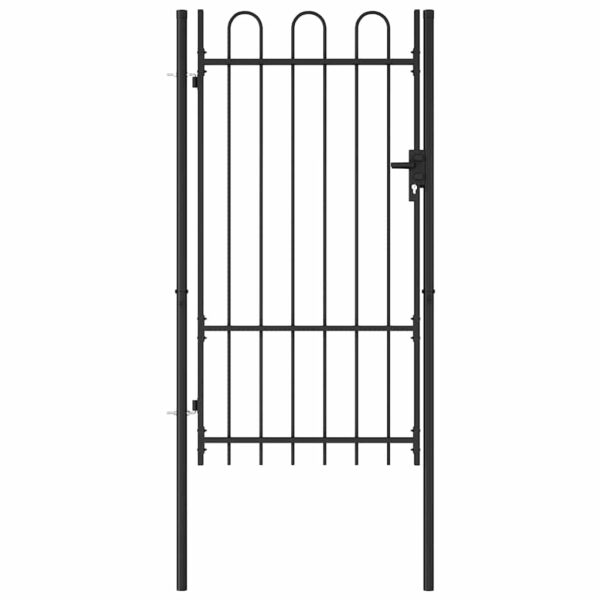 8719883769097_g_en_hd_2.jpg Fence Gate Single Door with Arched Top Steel 1x1.75 m Black