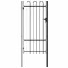 8719883769103_g_en_hd_2.jpg Fence Gate Single Door with Arched Top Steel 1x2 m Black