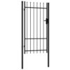 8719883769110_a_en_hd_1.jpg Fence Gate Single Door with Spike Top Steel 1x1.75 m Black