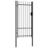 8719883769127_a_en_hd_1.jpg Fence Gate Single Door with Spike Top Steel 1x2 m Black