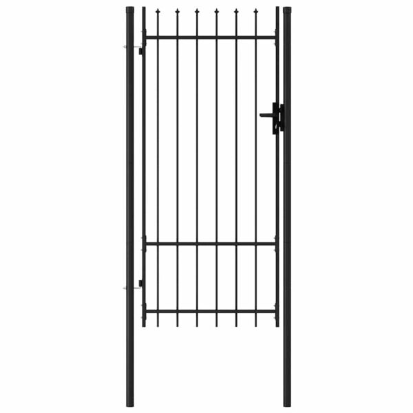 8719883769127_g_en_hd_2.jpg Fence Gate Single Door with Spike Top Steel 1x2 m Black