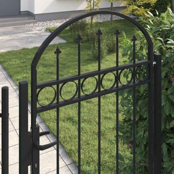 8719883769165_g_en_hd_2.jpg Fence Gate with Arched Top Steel 89x200 cm Black