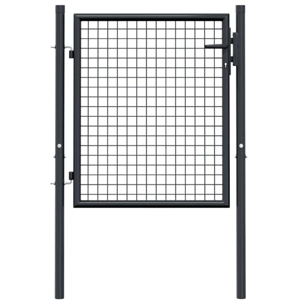 Mesh Garden Gate Galvanised Steel 100x75 cm Grey