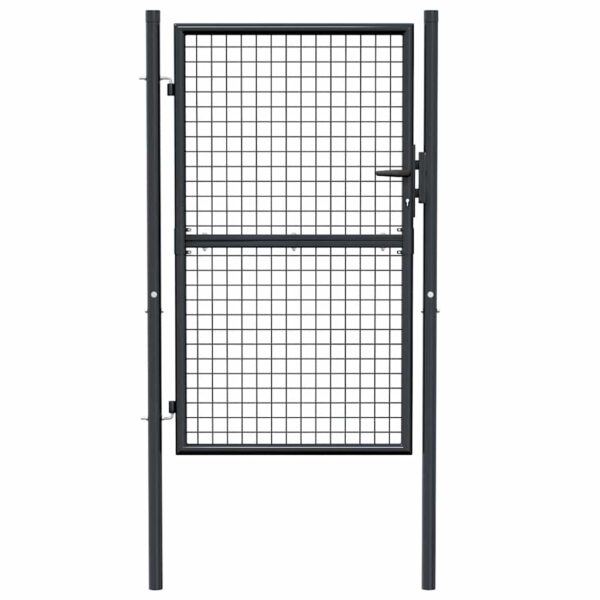 Mesh Garden Gate Galvanised Steel 100x150 cm Grey