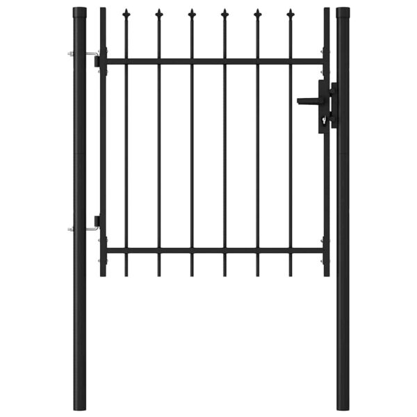 8719883769516_g_en_hd_2.jpg Fence Gate Single Door with Spike Top Steel 1x1 m Black